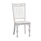 Ensemble de 7 pièces de table à pieds Magnolia Manor, blanc antique, écorce patinée