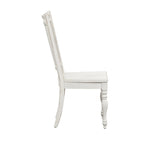 Ensemble de 7 pièces de table à pieds Magnolia Manor, blanc antique, écorce patinée
