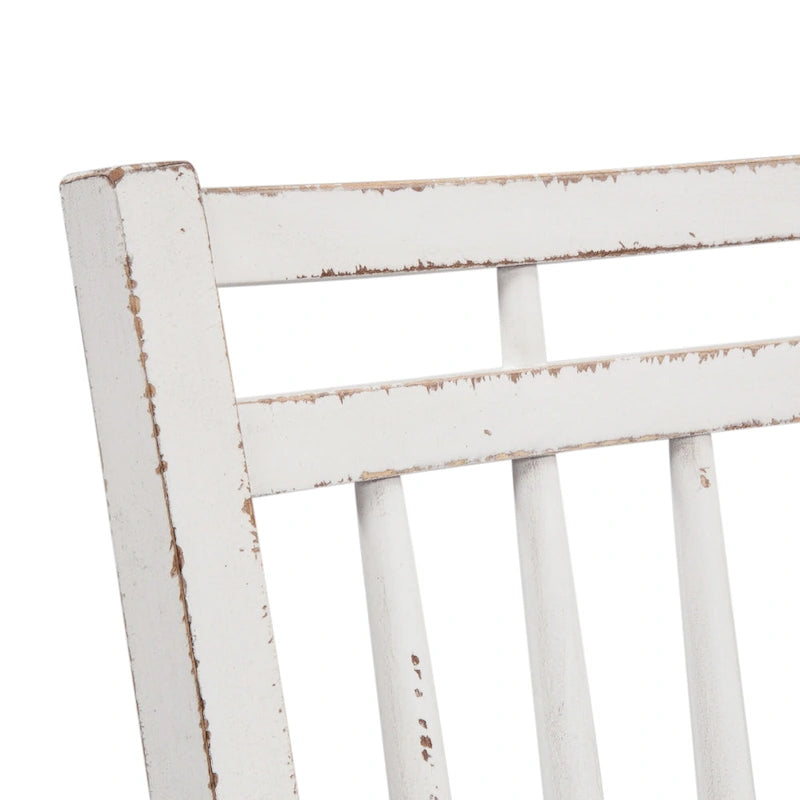 Ensemble de 7 pièces de table à pieds Magnolia Manor, blanc antique, écorce patinée