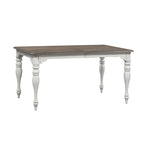 Ensemble de 7 pièces de table à pieds Magnolia Manor, blanc antique, écorce patinée