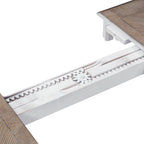 Ensemble de 7 pièces de table à pieds Magnolia Manor, blanc antique, écorce patinée