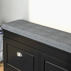 Banc à chaussures HOMCOM pour entrée, meuble de rangement avec coussin, 2 tiroirs, étagère réglable, blanc - 41 x 9,5 x 21,75
