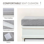 Banc à chaussures HOMCOM pour entrée, meuble de rangement avec coussin, 2 tiroirs, étagère réglable, blanc - 41 x 9,5 x 21,75