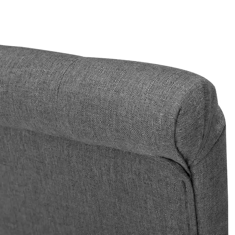 Chaises de salle à manger Parson à dossier haut capitonnées en tissu et pieds noirs, ensemble de 2