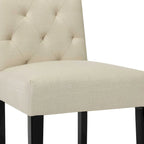 Chaises de salle à manger Parson à dossier haut capitonnées en tissu et pieds noirs, ensemble de 2