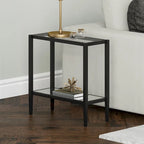 Table d'appoint rectangulaire Hera 24 avec étagère en verre