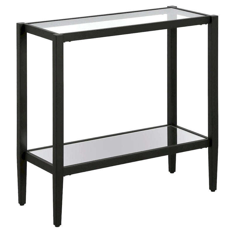 Table d'appoint rectangulaire Hera 24 avec étagère en verre
