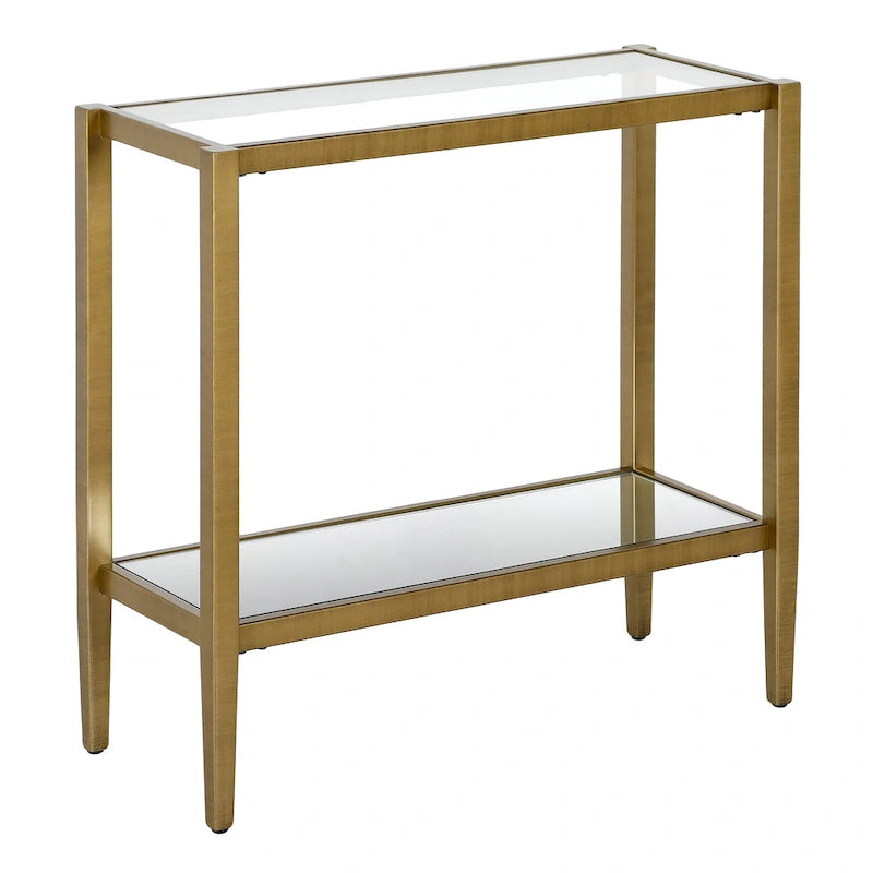 Table d'appoint rectangulaire Hera 24 avec étagère en verre