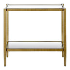 Table d'appoint rectangulaire Hera 24 avec étagère en verre