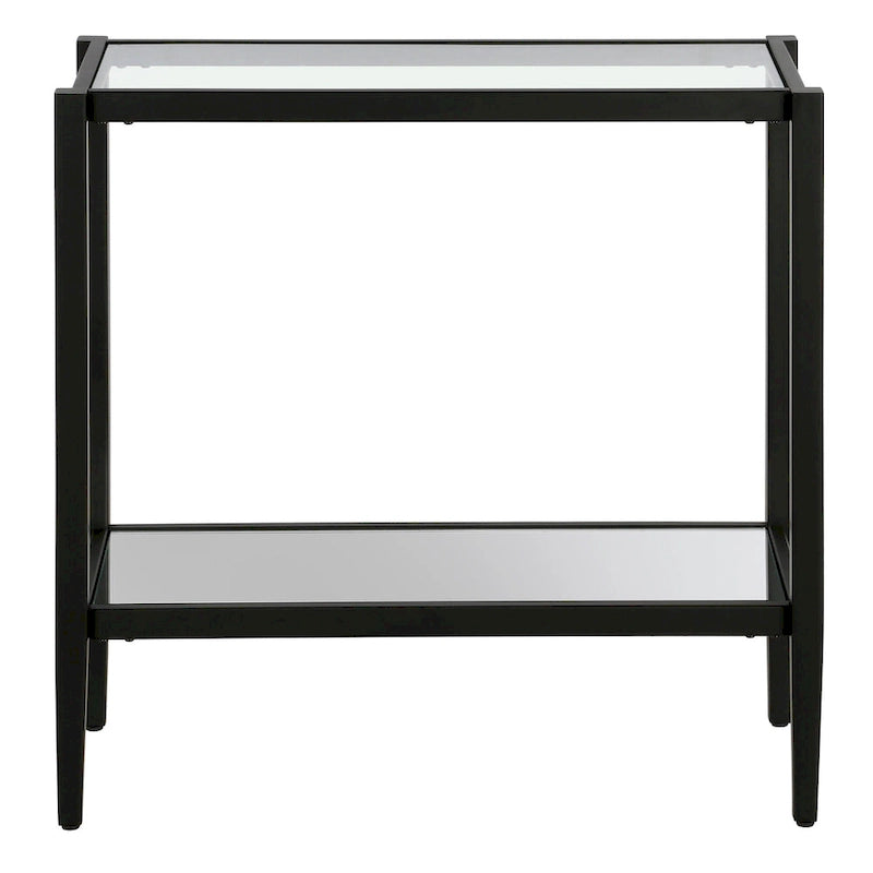 Table d'appoint rectangulaire Hera 24 avec étagère en verre