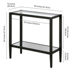 Table d'appoint rectangulaire Hera 24 avec étagère en verre