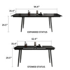 Ensemble de salle à manger extensible 7 pièces de 160 cm à 240 cm avec plateau en pierre frittée et 6 chaises