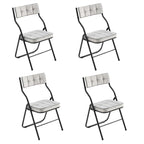 Chaises de salle à manger pliantes en acier touffetées et rembourrées en velours (lot de 4)