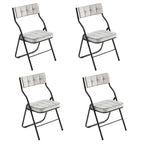 Chaises de salle à manger pliantes en acier touffetées et rembourrées en velours (lot de 4)