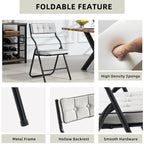 Chaises de salle à manger pliantes en acier touffetées et rembourrées en velours (lot de 4)