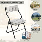 Chaises de salle à manger pliantes en acier touffetées et rembourrées en velours (lot de 4)