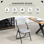 Chaises de salle à manger pliantes en acier touffetées et rembourrées en velours (lot de 4)