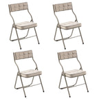 Chaises de salle à manger pliantes en acier touffetées et rembourrées en velours (lot de 4)