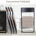 Chaises de salle à manger pliantes en acier touffetées et rembourrées en velours (lot de 4)