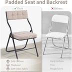 Chaises de salle à manger pliantes en acier touffetées et rembourrées en velours (lot de 4)