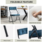 Chaises de salle à manger pliantes en acier touffetées et rembourrées en velours (lot de 4)
