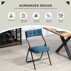 Chaises de salle à manger pliantes en acier touffetées et rembourrées en velours (lot de 4)
