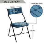 Chaises de salle à manger pliantes en acier touffetées et rembourrées en velours (lot de 4)