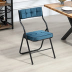 Chaises de salle à manger pliantes en acier touffetées et rembourrées en velours (lot de 4)