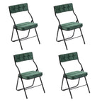Chaises de salle à manger pliantes en acier touffetées et rembourrées en velours (lot de 4)