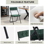 Chaises de salle à manger pliantes en acier touffetées et rembourrées en velours (lot de 4)