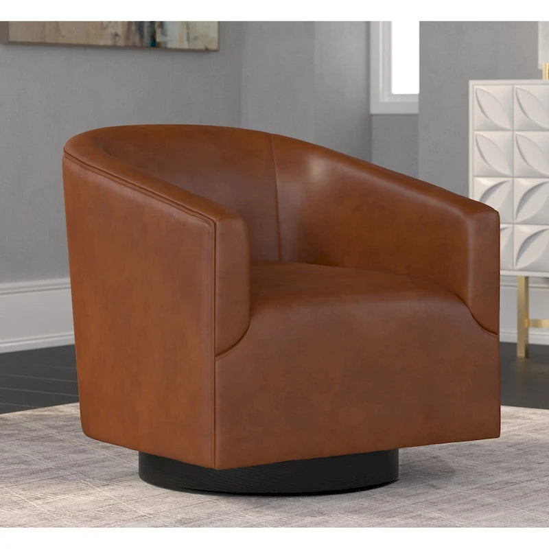 Fauteuil pivotant Gilbert Wood Base par Greyson Living