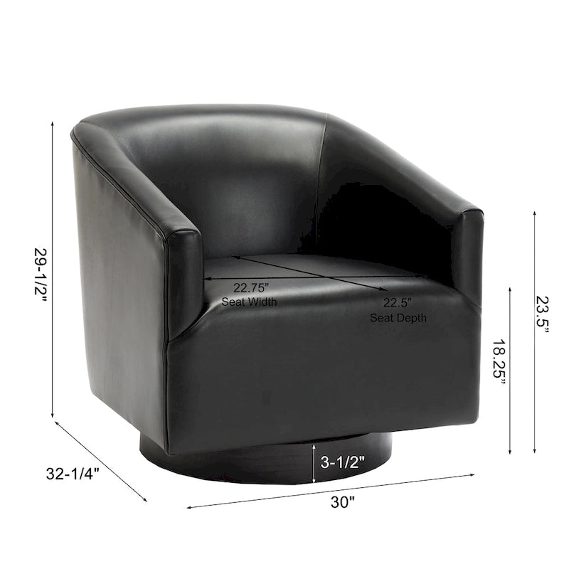 Fauteuil pivotant Gilbert Wood Base par Greyson Living