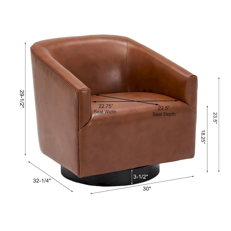 Fauteuil pivotant Gilbert Wood Base par Greyson Living