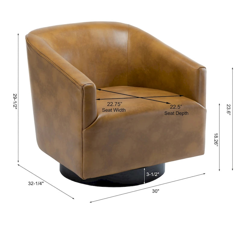 Fauteuil pivotant Gilbert Wood Base par Greyson Living
