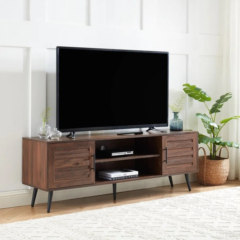 Meuble TV moderne du milieu du siècle pour téléviseurs jusqu'à 70 po Meuble TV console multimédia - 20,5 H X 59 L X 15,5 P