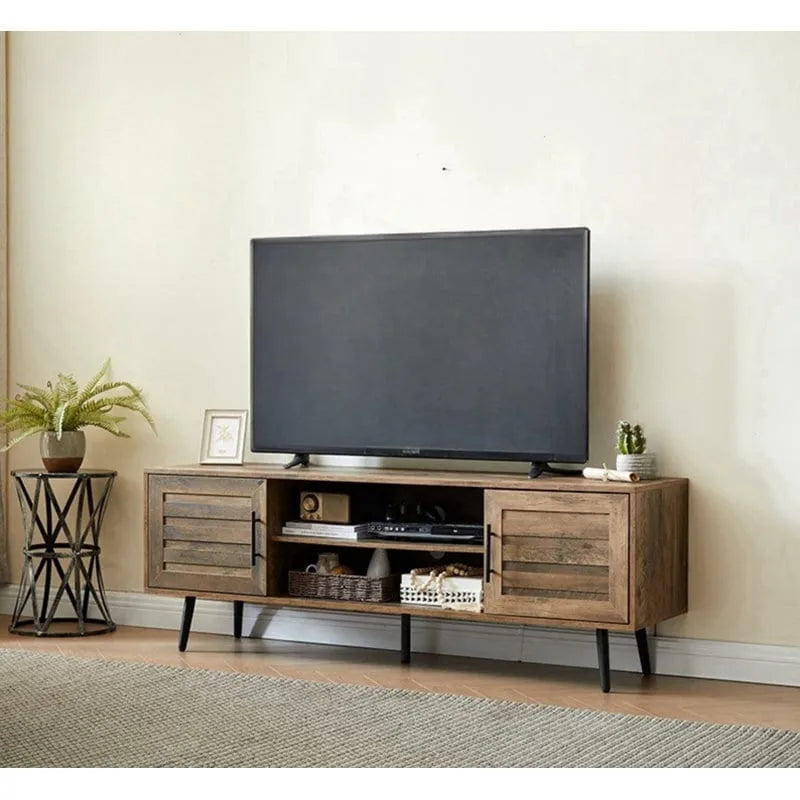 Meuble TV moderne du milieu du siècle pour téléviseurs jusqu'à 70 po Meuble TV console multimédia - 20,5 H X 59 L X 15,5 P