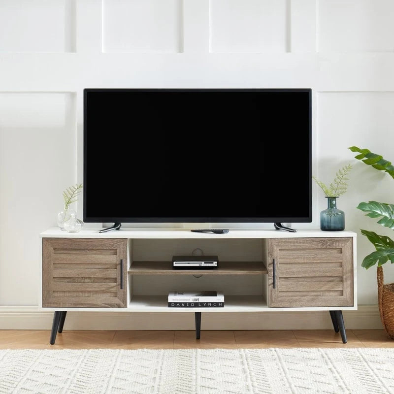 Meuble TV moderne du milieu du siècle pour téléviseurs jusqu'à 70 po Meuble TV console multimédia - 20,5 H X 59 L X 15,5 P