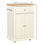 HOMCOM Chariot de cuisine roulant, Desserte de service portable avec tiroir, étagère réglable et 2 porte-serviettes
