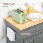 HOMCOM Chariot de cuisine roulant, Desserte de service portable avec tiroir, étagère réglable et 2 porte-serviettes