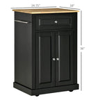 HOMCOM Chariot de cuisine roulant, Desserte de service portable avec tiroir, étagère réglable et 2 porte-serviettes