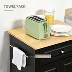 HOMCOM Chariot de cuisine roulant, Desserte de service portable avec tiroir, étagère réglable et 2 porte-serviettes