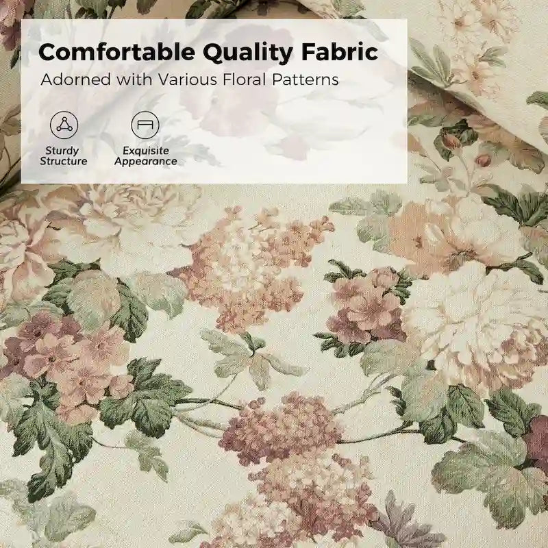 Fauteuil pivotant Alois avec housse florale et coussin amovible par HULALA HOME