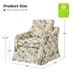 Fauteuil pivotant Alois avec housse florale et coussin amovible par HULALA HOME