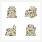 Fauteuil pivotant Alois avec housse florale et coussin amovible par HULALA HOME