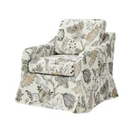 Fauteuil pivotant Alois avec housse florale et coussin amovible par HULALA HOME