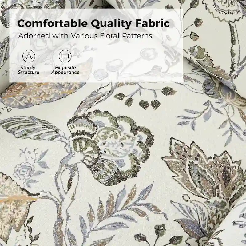 Fauteuil pivotant Alois avec housse florale et coussin amovible par HULALA HOME