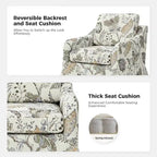 Fauteuil pivotant Alois avec housse florale et coussin amovible par HULALA HOME