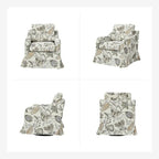 Fauteuil pivotant Alois avec housse florale et coussin amovible par HULALA HOME