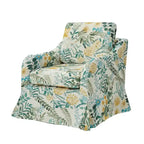 Fauteuil pivotant Alois avec housse florale et coussin amovible par HULALA HOME