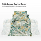 Fauteuil pivotant Alois avec housse florale et coussin amovible par HULALA HOME